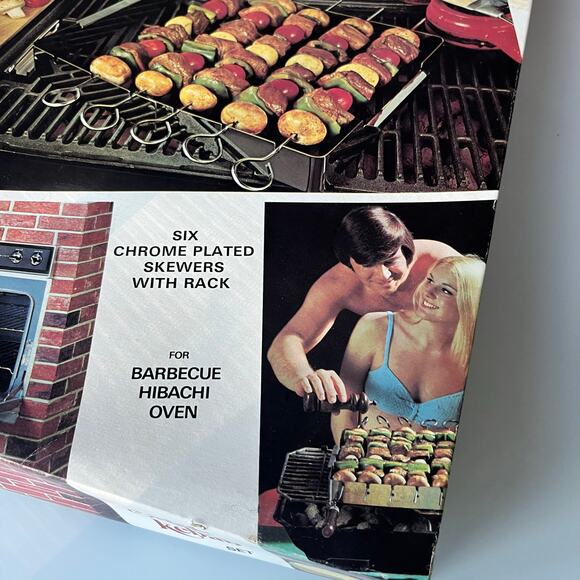 Vintage Summit Shish Kebab Chrome Plated Cooking Set 6 Skewers in box - 1970's - Picture 4 of 10